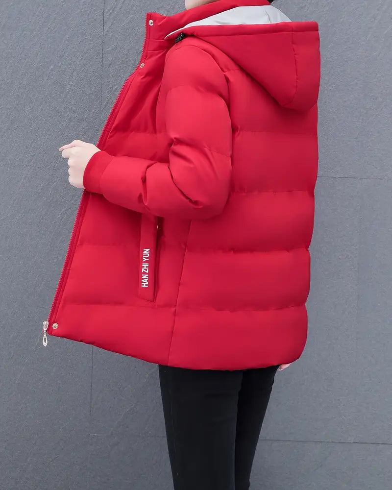 Casual Solid Color Warm Hooded Jacket