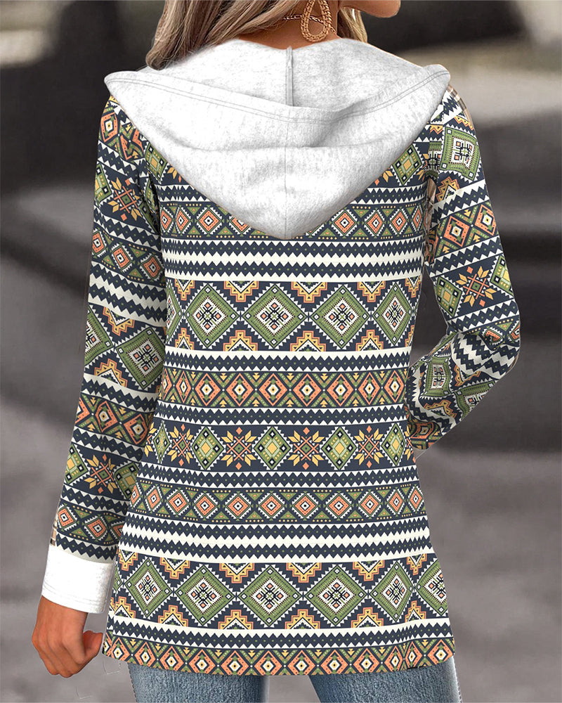 Hooded Casual Zip-Up Coat