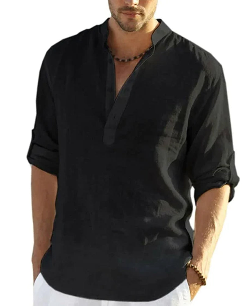 Men's shirt in cotton and linen