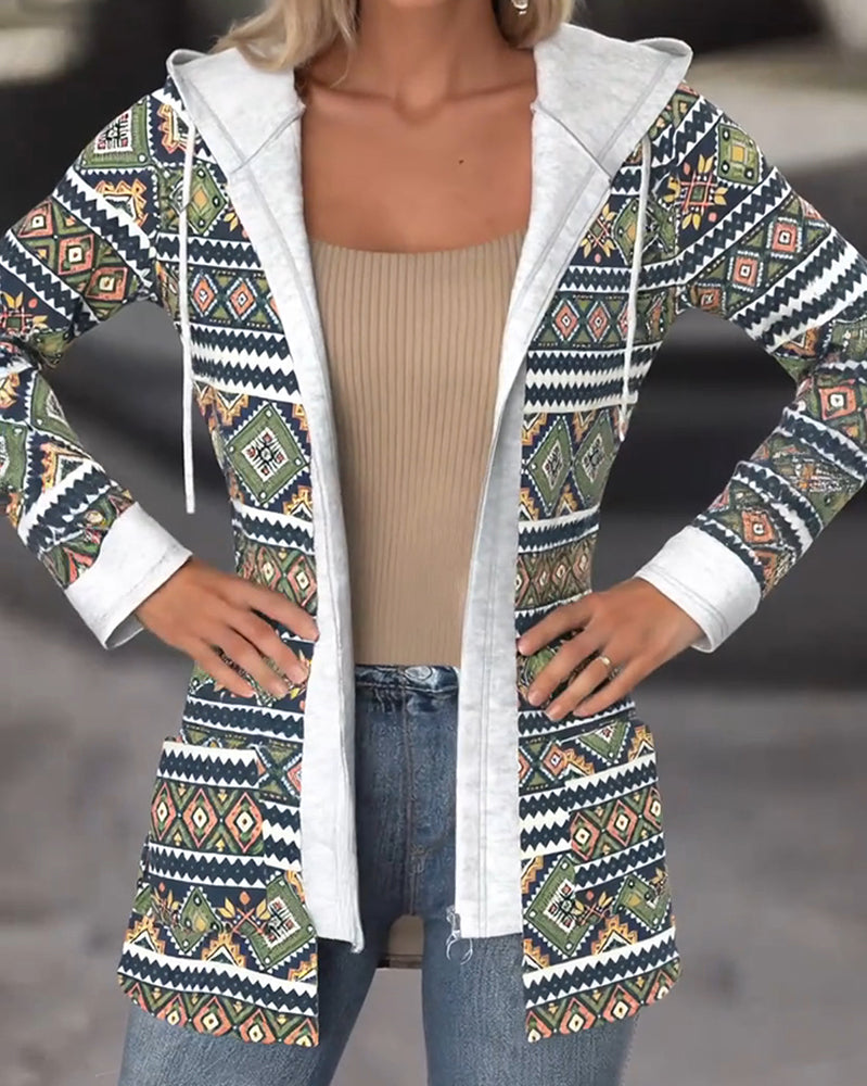 Hooded Casual Zip-Up Coat