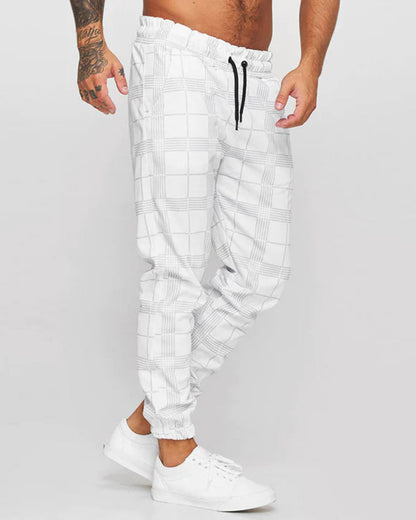 Men's plaid casual pants