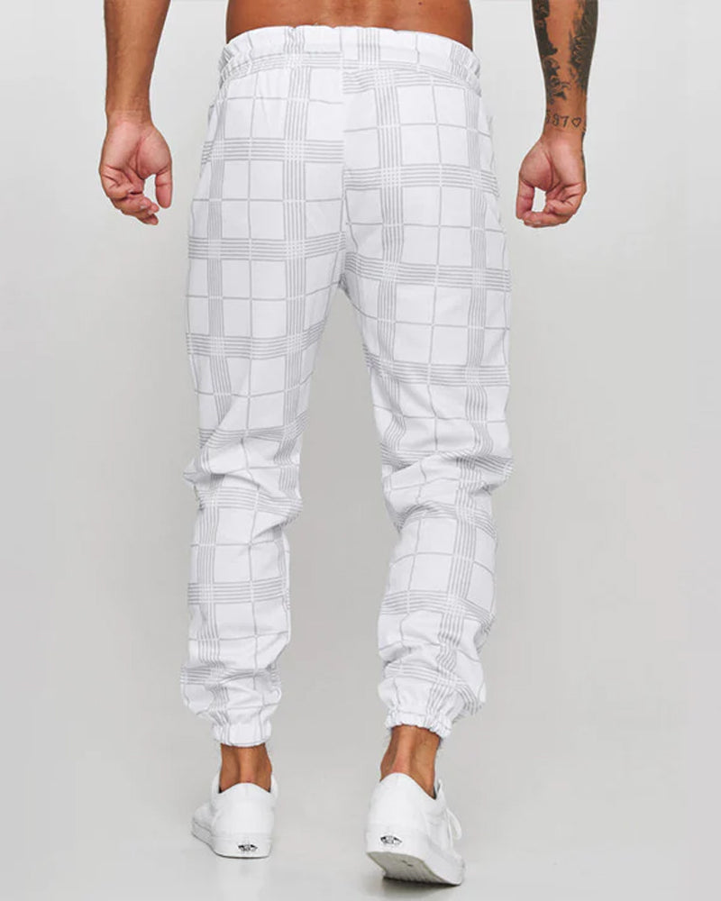 Men's plaid casual pants