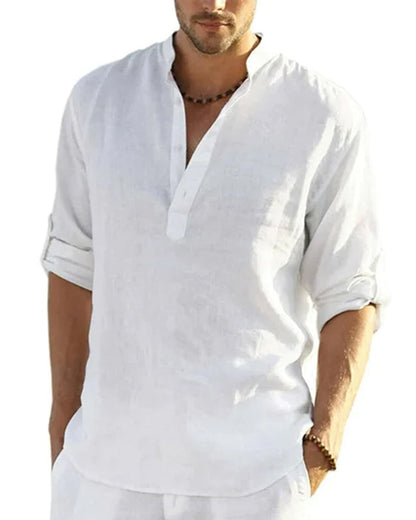 Men's shirt in cotton and linen