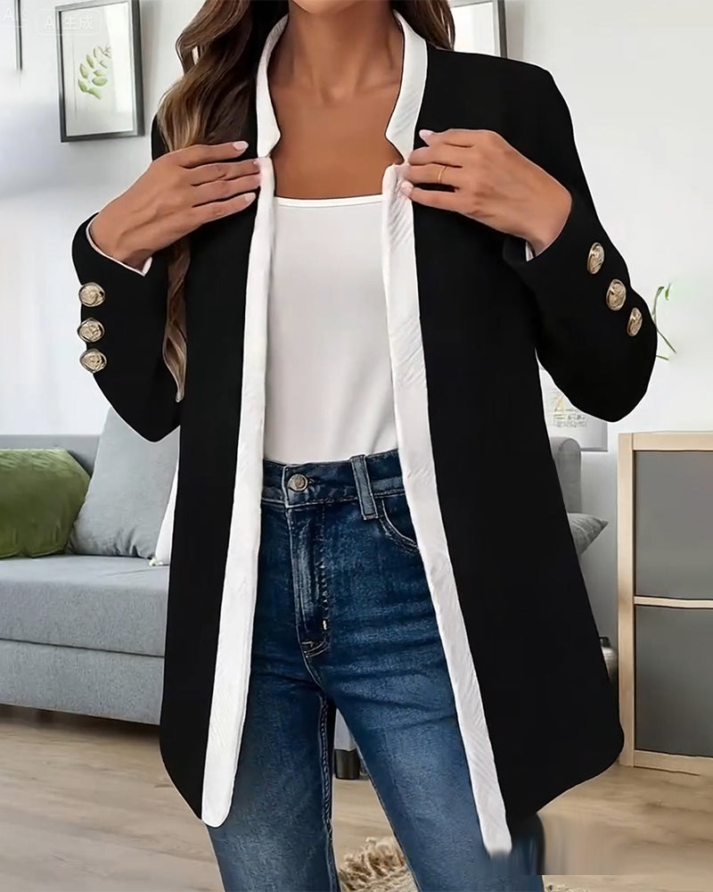 Fashionable Contrasting Color Coat