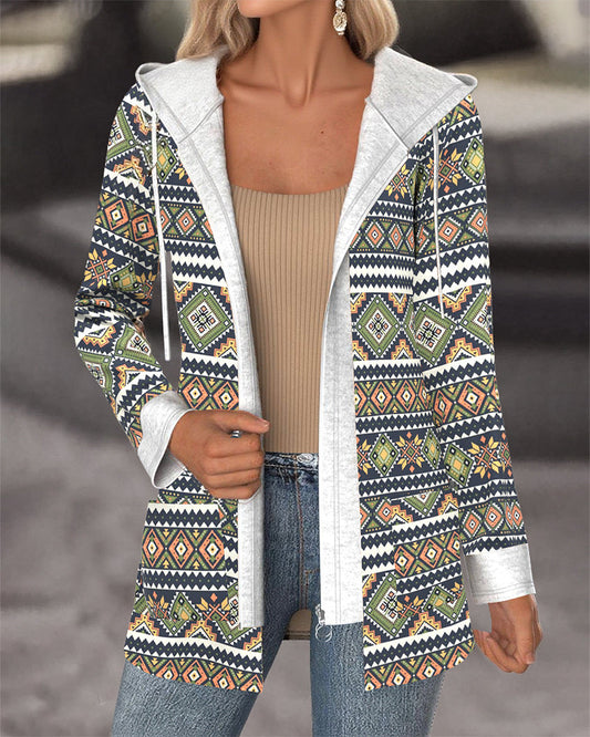 Hooded Casual Zip-Up Coat