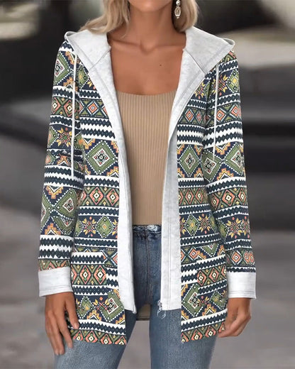 Hooded Casual Zip-Up Coat